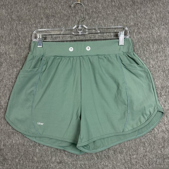 Musesonly 5ne Womens Size L/10 Athletic Shorts Drawstring Green Flat Front - Picture 1 of 10